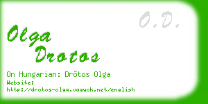 olga drotos business card