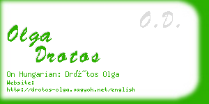 olga drotos business card